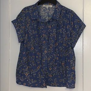Blue floral blouse